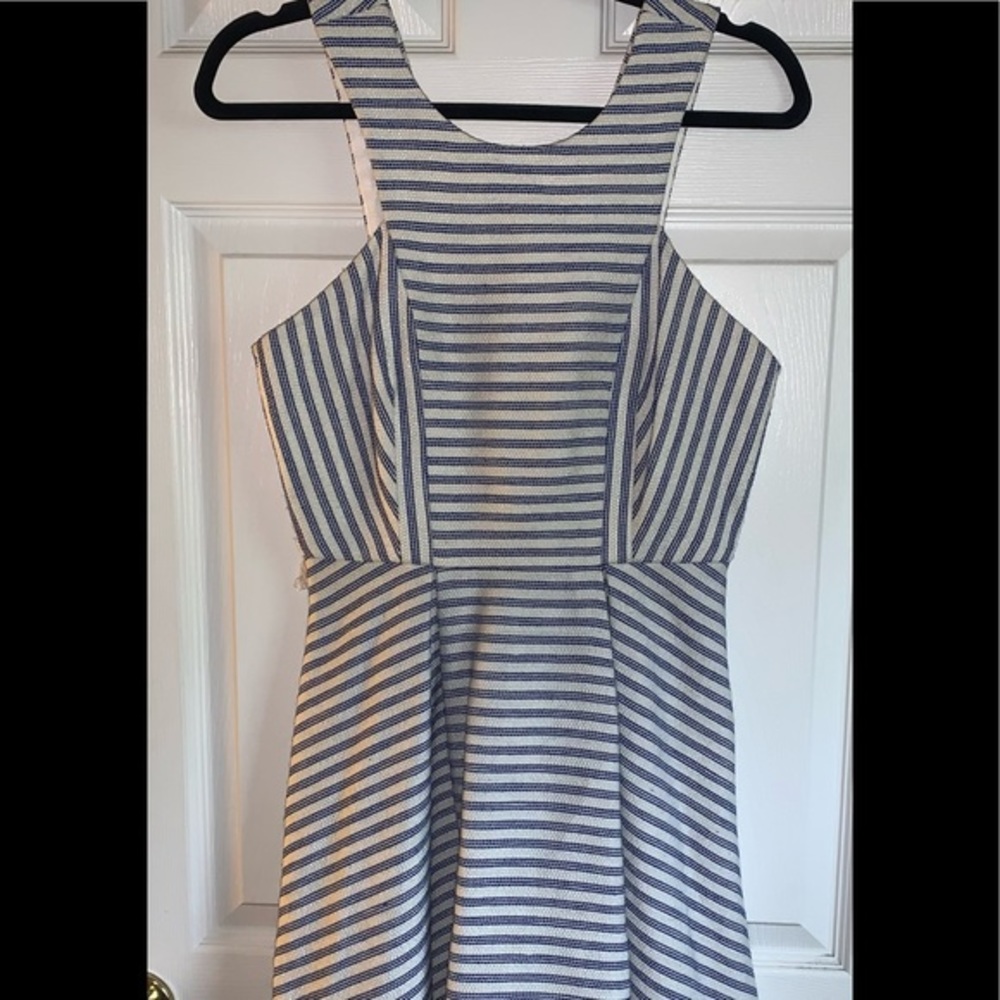 BCBGeneration Dres 6 Striped Fit & Flare BlueWhite